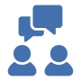 Conversation icon with two figures