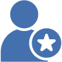 Blue figure with star emblem